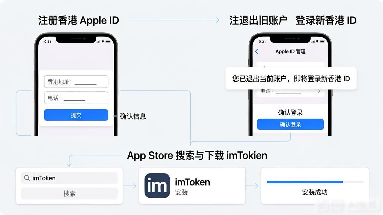 没有香港ID如何下载imToken苹果版?教你三步搞定